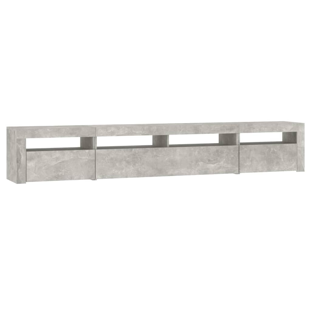 vidaXL Mobile Porta TV con Luci LED Grigio Cemento 240x35x40 cm