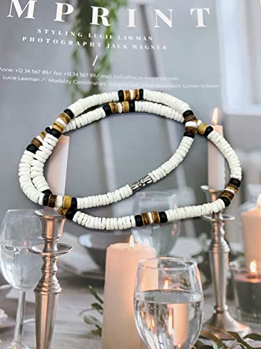 Natural Puka Shells Necklace with Coconut Wood Beads Surfer Tropical Beach Chips Puka Shell Necklace Holiday Vacation Round Hawaiian Surfer Jewelry VSCO Stuff3