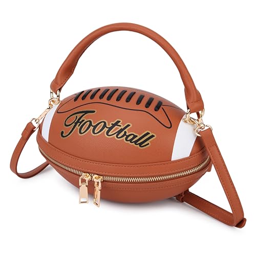 American Football Shaped Vrouwen Handtas Portemonnee Sport Rugby Ontwerp Schoudertas Nieuwigheid Portemonnee, Bruin, Bruin