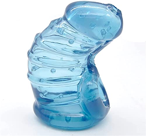 Silicone Páº¹nis ChÃ stity Devices Breathable Men's ChÃ stá»‹ty CÃ ge Soft to Stretch Male AbstiÅ„encáº¹ ChÃ stá»‹ty LoÃ§k ChÃ stá»‹ty CÃ ge for Men (Color : Blue)