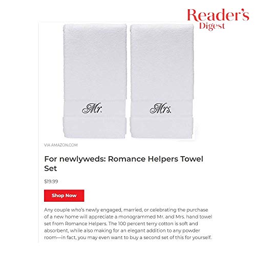 Romance Helpers Mr & Mrs Handtuch Set | Jahrestag Hochzeit Verlobung Geschenke für Paare - Image 5