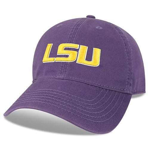 Legacy NCAA Officially Licensed Baseball Hat, LSU Tigers, Lightweight Cap for Men & Women, Relaxed Twill Adjustable (EZA), Purple, One Size Fits Most, Adjustable Fabric Closure