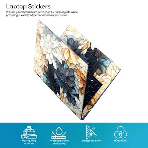 Image of Galaxsia Floral D6 Full Body Vinyl Laptop Skin /Sticker /Cover Upto 15.6 Inches Laptops Laminated-Removable-HD Quality Compatible for Hp-Dell-Sony-Lenovo-Asus etc.(15x10 Inches)