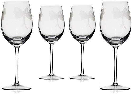 Dragonfly Wine Glasses For White And Red Wine, Water Or Whiskey, By The Wine Savant, Each Glass Is Individually Sand Etched - Dragonfly Wine Glasses (Stemmed) #TOP2