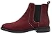 JIONS Men Chelsea Slip On Suede Boots Lightweight Leather Casual Dress Ankle Shoes (Burgundy 40/7.5 M US)
