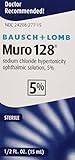 Eye Drops by Muro 128, Temporary Relief for Corneal Edema, 5% Solution, 0.5 Fl Oz