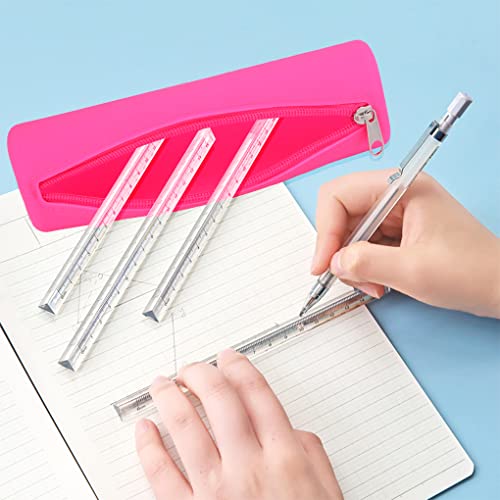 Image of Oyachic Colorful Silicone Pencil Case Cylinder Pencil Pouch Zipper Pencil Bag Aesthetic Pencil Pouch Pen Bag Women Makeup Office Markers Supplies