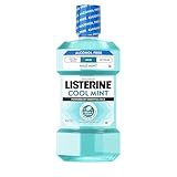Listerine Cool Mint Alcohol-Free Mild Mouthwash, Oral Rinse Kills 99.9% of Germs That Cause Bad Breath, Less Intense Taste, Mild Mint Flavor, 500 mL