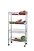 WeHome - scaffale in metallo cromato componibile disponibile in diversi modelli e colori, con ruote, per arredo caso, ripostigli, garage, cucina e camerette (Cromato, Scaffale mini basket trolley)