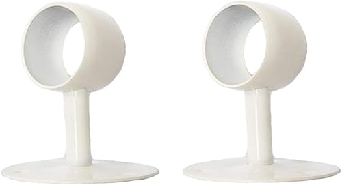 Miniatura 7 de Barra de armario de acero inoxidable resistente, extremo de barra de cortina soporta enchufe con tornillos a juego (1-1/2 pulgadas, negro)