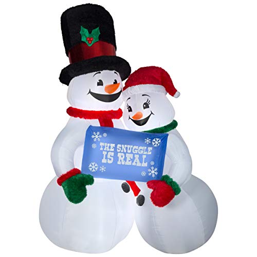 10' Airblown Inflatable Mixed Media Snow Couple Giant