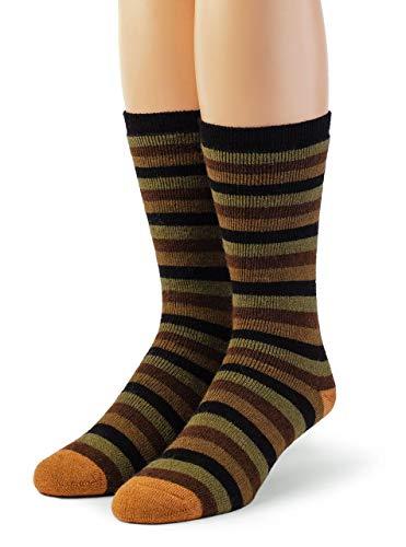 Warrior Alpaca Socks - Women's Multi Colored Terry Lined Crew Outdoor Alpaca Socks (Large, Woodland)