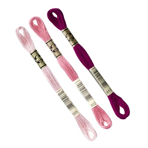 DMC - Pack de 3 madejas DMC, hilo de bordar mullado 117 MC, 100% algodón, adecuado para todas las técnicas y soportes, ideal para punto de cruz (ASSROSE)