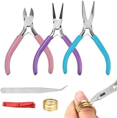 5-teiliges Schmuckzangen Set - Spitzzange, Rundzange, Drahtschneider