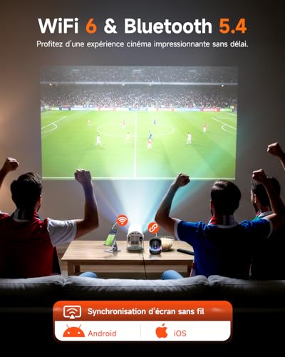 Mini projecteur video 4K avec correction auto et rotation à 210 degrés - 3