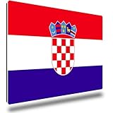 TRIOSK Kühlschrankmagnete Länderflaggen Magnet Flagge Kroatien Länder Reise Souvenir Geschenk für Reiselustige Frauen Männer Weltenbummler Kühlschrank stark eckig groß 85x55 mm