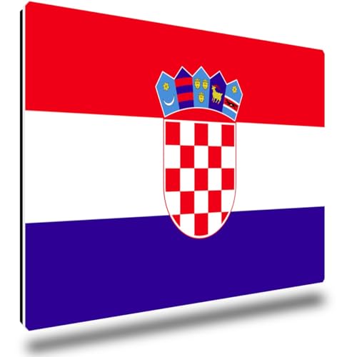 TRIOSK Kühlschrankmagnete Länderflaggen Magnet Flagge Kroatien Länder Reise Souvenir Geschenk für Reiselustige Frauen Männer Weltenbummler Kühlschrank stark eckig groß 85x55 mm