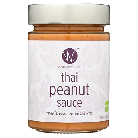 WATCHAREE'S, SAUCE, THAI PEANUT, Pack of 6, Size 12.8 OZ - No Artificial Ingredients Dairy Free Vegan Yeast Free Cover