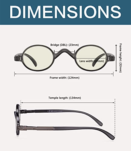 Blueless Vintage Round Blue Light Blocker Filtering Readers Small Lens (Red, 0.50) #TOP1