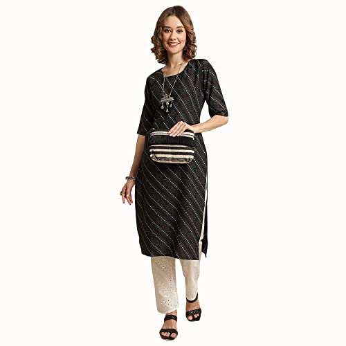 Image of Pinkmint Women's Crepe Floral Regular Kurta