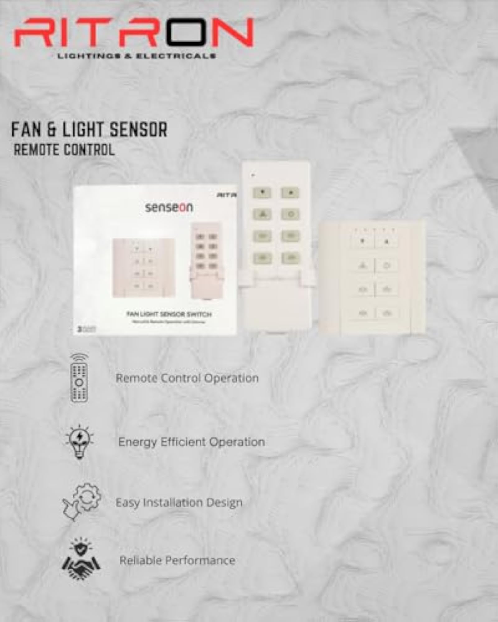 Senseon Fan Light Sensor Switch with Remote Control