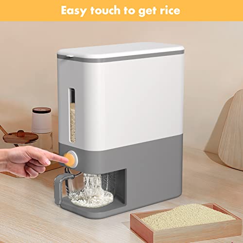 See Spring 25 Lbs Rice Dispenser, Rice Container Storage With Lid, Cereal Dispenser Countertop Bin, Kitchen Storage Organizer For Dry Food Flour #TOP2