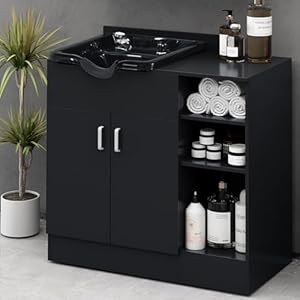 Shampoo Backwash Station for Salons,Salon Station with Shampoo Bowl & Storage Layer,Salon Equipment for Professional Spa Beauty Services