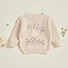 Baby Boy Girl Cute Silly Goose Long Sleeve Embroidery Sweater Toddler Knit Outfit (Beige, 9-12 Months)