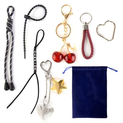 Georgie Porgy Accessoires pour Sacs à main Bag Charm Porte-clés pour Femmes Pendentif de Sac pour Sac à dos Cadeau d'anniversaire pour filles (Cerise Cœur Cherish) – vue 2