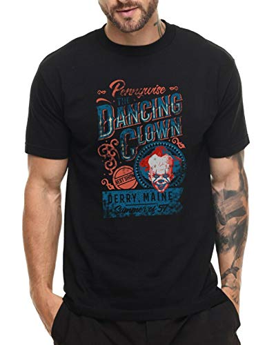 mugua Pennywise T Shirt The Dancing Clown Horror Movie Black XXL