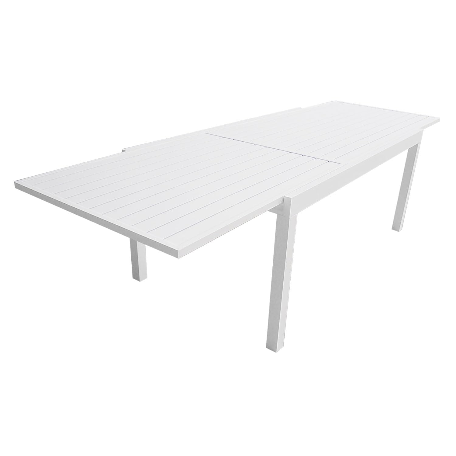 Conjunto de jardín extensible VENEZIA 180/300 en aluminio 10 plazas blanco