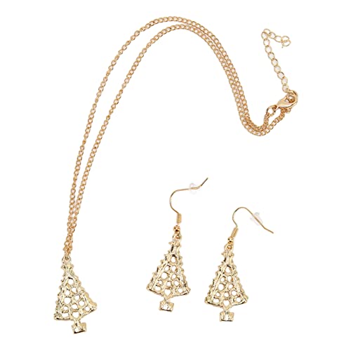 Brincos de Natal Conjunto de Colar, Conjuntos de Jóias de Natal Material de Liga Pingentes de Árvore