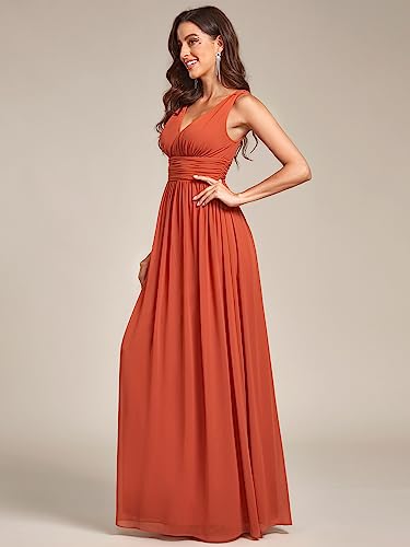 Image of Ever-Pretty Womens Bridesmaid Dress V-Neck Sleeveless A Line Chiffon Floor Length Formal Dress 09016
