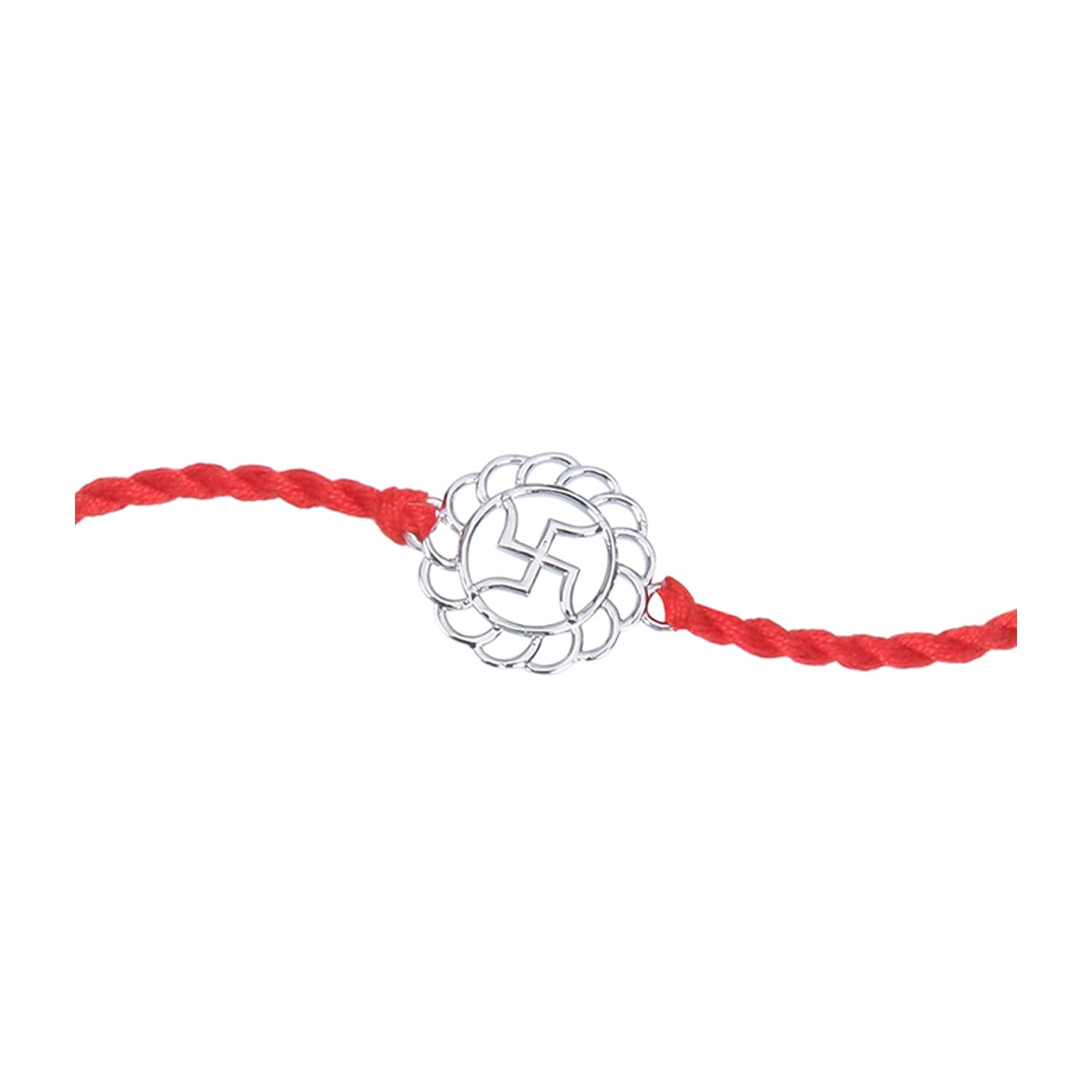 Ananth Jewels Mens Cotton 92.5 Sterling Silver BIS Hallmarked Rakhi Bracelet for Brother (Red) (B078GR2ZMV) Amazon Price History, Amazon Price Tracker