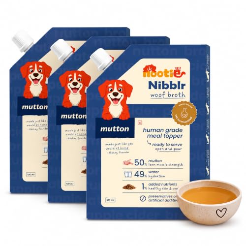 Image of Nootie Bone Broth for Dogs & Cats | Slow-Simmered 12+ Hours | Collagen + Glucosamine | Gut Health & Joint Support | Hydrating Meal Topper | Preservative-Free | Pack of 3 (Mutton)