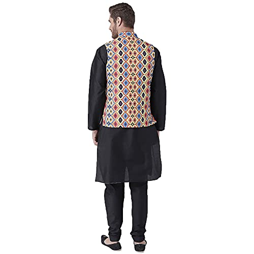 Image of hangup 3 Pc Kurta Pajama Set For Men (3PCABlack-KPW)