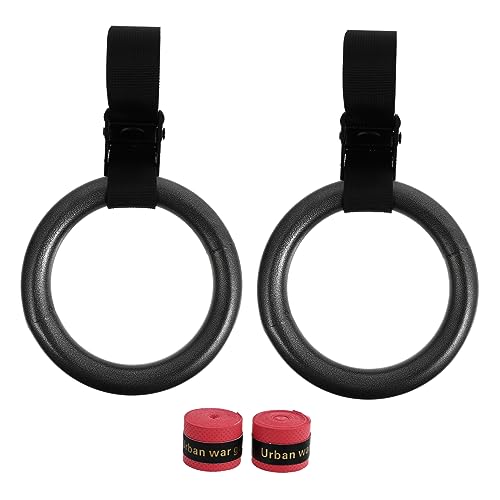 GAROZATION Portable Fitness Ring Set Gymnastics Rings Durable Nylon Cord for Strength Training Home Fitness Random Color