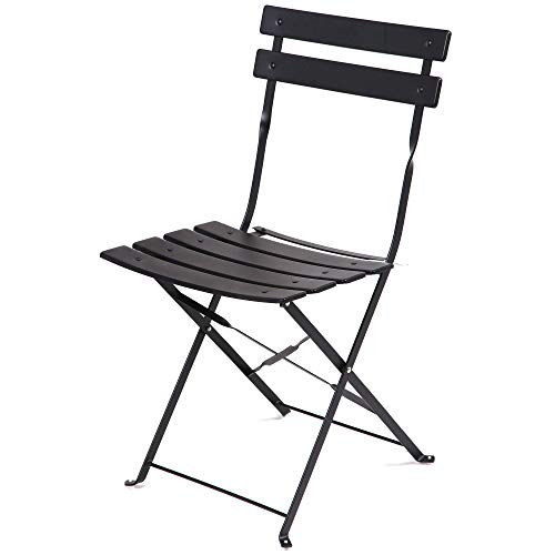 Grand patio Premium Frame Patio Bistro Set, Folding Outdoor Patio Furniture Sets, 3-Piece Patio Set of Folding Patio Table and Chairs, Black