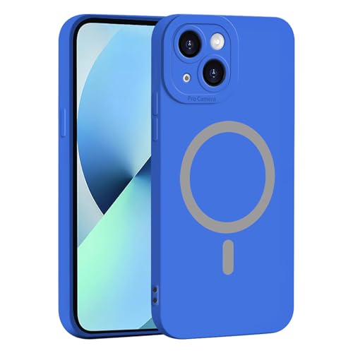 YUECXIN Magnética Silicona Funda para Honor Magic 8 Pro 5G, [Carga Inalámbrica] Tacto Suave y Sedoso Ultradelgado Antigolpes Cubierta Carcasa, Azul Oscuro