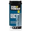 Tub O' Towels Heavy Duty Stainless Steel Wipes,White , 40 Count - TW40-SS (1-Pack)