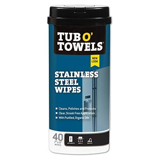 Tub O' Towels Heavy Duty Stainless Steel Wipes,White , 40 Count - TW40-SS (1-Pack)