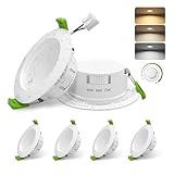 【Instalación sencilla】: 230V, no se necesita transformador. Profundidad de empotramiento de 28 mm, diámetro 90mm, diámetro de corte requerido en el techo de 65-80mm. Perfecto para varios tipos de techo, ya sea en dormitorio, cocina, baño, sala de estar u oficina.