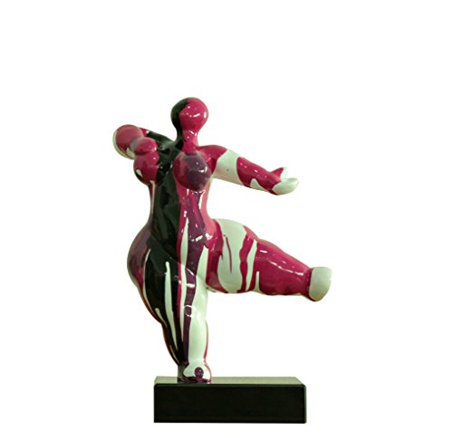 Meubletmoi Statue Femme Figurine Danseuse décoration Rouge Noire Style Pop Art - Objet Design Moderne