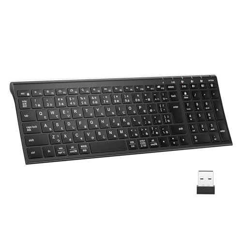 iClever �L�[�{�[�h ���C�����X Bluetooth 2.4GHz JIS���{��z�� �f���A�����[�h �}���`�y�A�����O �e���L�[�t�� �R���p�N�g 3�䓯���ڑ� �[�d�� Type-C �É� ���^ �y�� ���� �p���^�O���t�� PC iPad Window