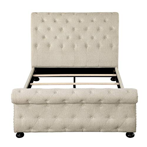 Lexicon Corbin Upholstered Sleigh Bed, King, Beige #TOP3