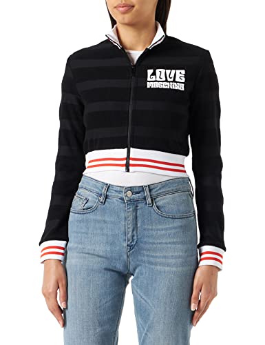 Love Moschino 70s Print and Bicolor Knitted Ribs...