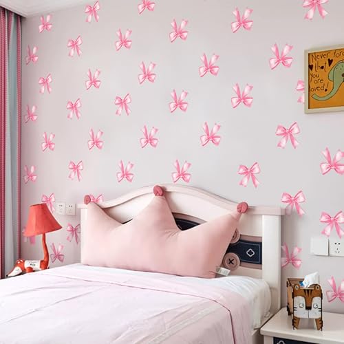 Vinilos Decorativos Rosa con Moños para Pared miniatura 6