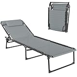 MATÉRIAUX DE QUALITÉ : chaise longue jardin avec châssis tubulaire en acier thermoplastique anticorrosion robuste - Revêtement en textilène grand confort haute densité : matière résistante aux UV, à l'humidité idéale pour un usage en bord de plage ou de piscine : usage pérenne