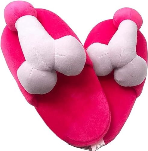 Betrodi Unisex Adult Funny Slippers Novelty Gag Gift Plush Slipper Warm Winter House Shoes Funny Slippers for Women Men (Style-2, One Size)