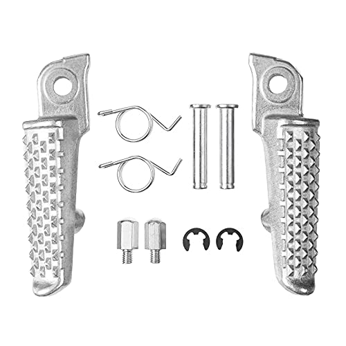 VPZMT Front Foot Pegs Footrests Pedals for Honda CBR 600RR 2003-2023, CBR 1000RR 2004-2023, CB1000R 2008-2023 (Front-White)